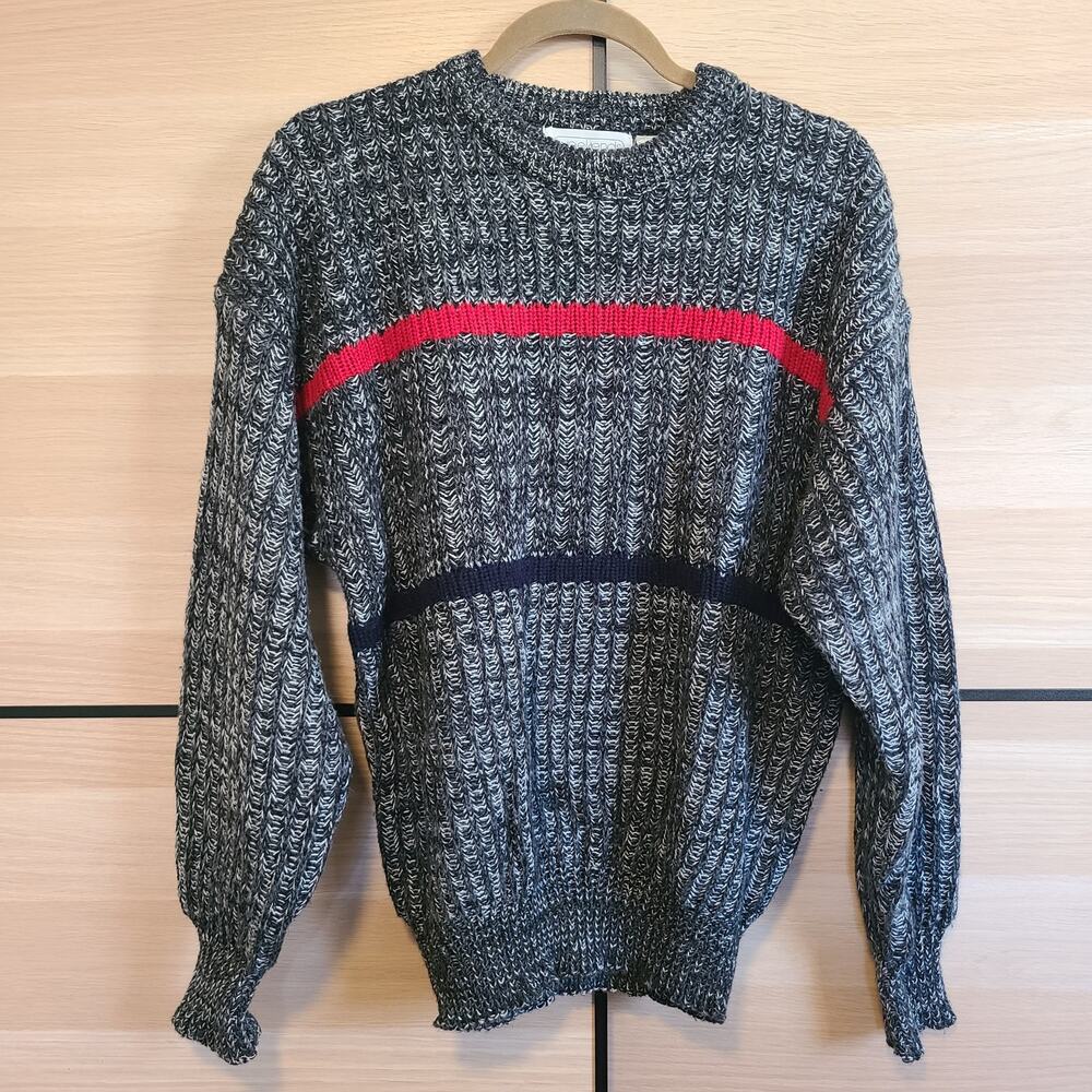 VTG Weekends In‎ Cali Chunky Knit Pullover Crewneck Baggy Grandpa Sweater Large